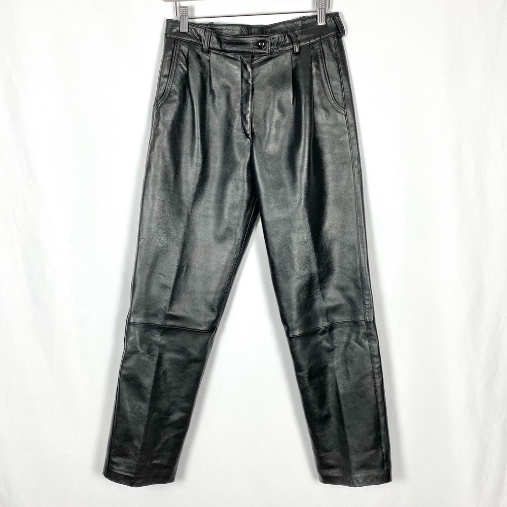 Vintage Y2K 90s Pleated Faux Leather Pants